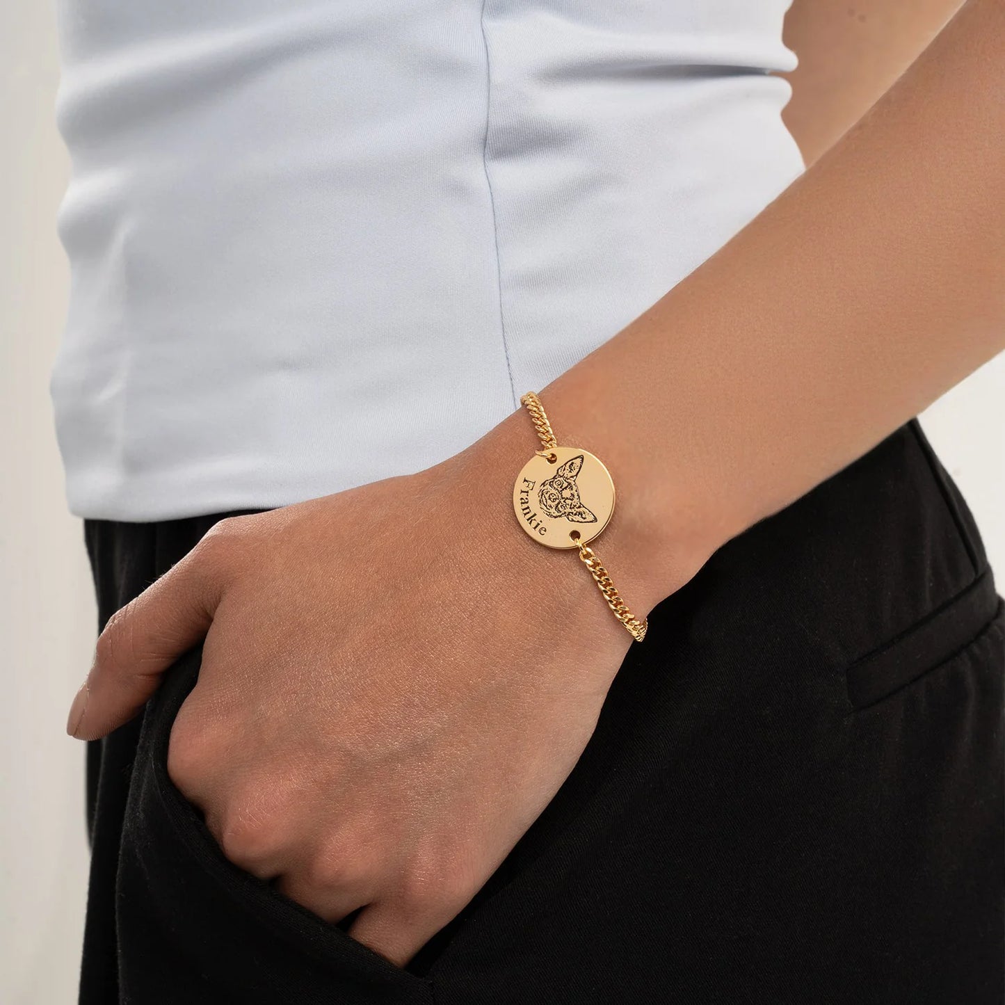 Személyre szabott háziállat arc karkötő