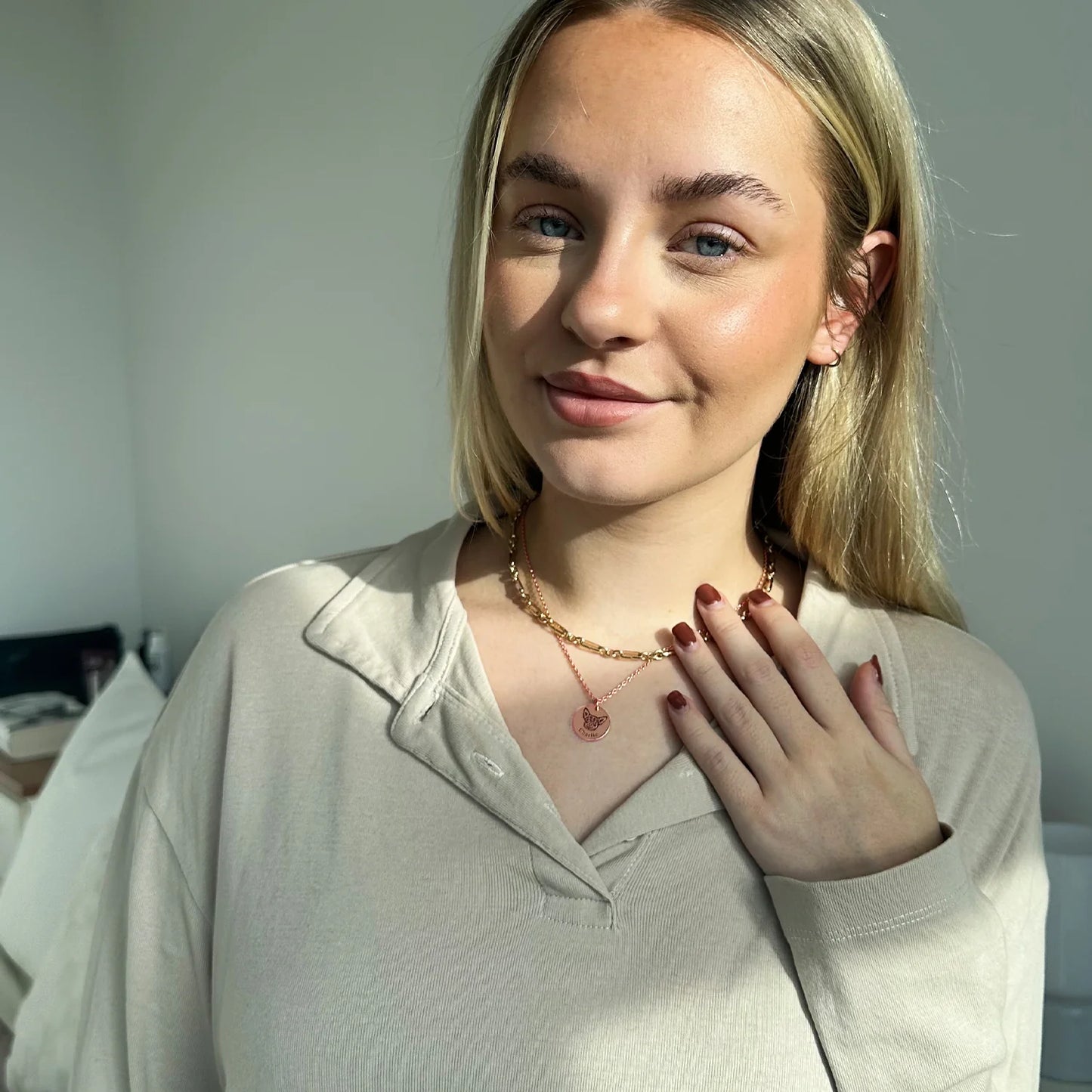 Személyre szabott háziállat arc nyaklánc