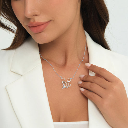 Személyre szabott macska névnyaklánc