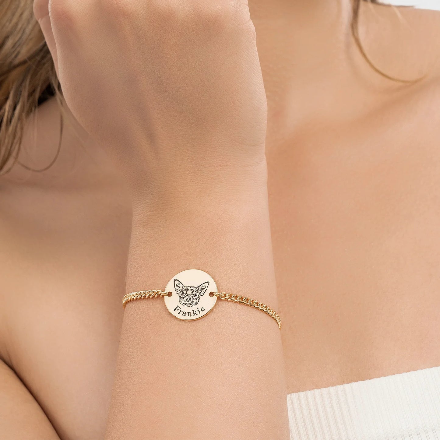 Személyre szabott háziállat arc karkötő