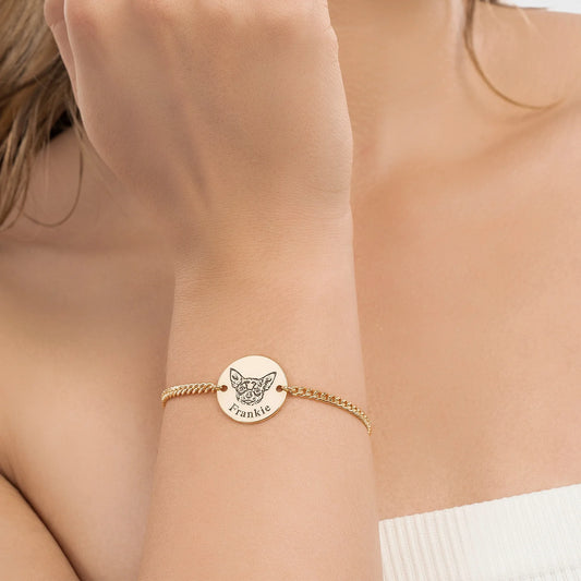 Személyre szabott háziállat arc karkötő