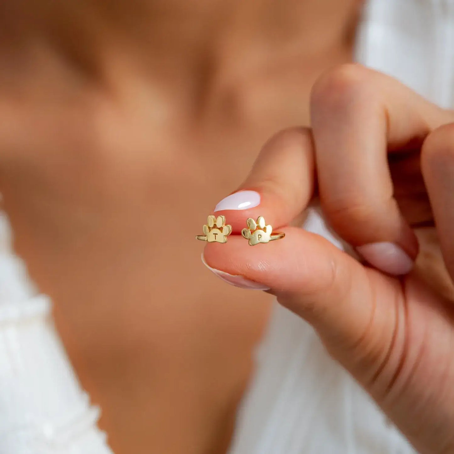 Személyre szabott háziállat kezdőbetűs gyűrű