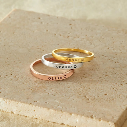 Személyre szabott háziállat névgyűrű