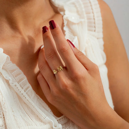 Személyre szabott háziállat kezdőbetűs gyűrű